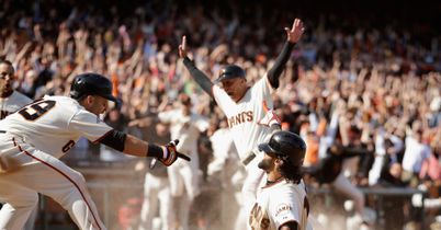 Marco Scutaro Angel Pagan MLB Baseball San Francisco Giants