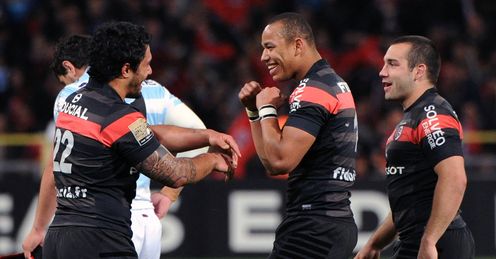 Gael Fickou celebrates a Toulouse win Gael Fickou celebrates a Toulouse win