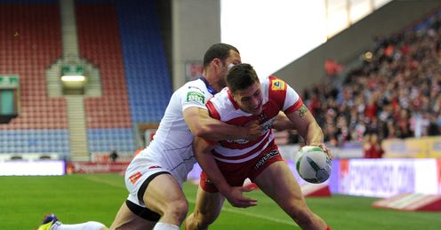 Anthony Gelling Wigan v Salford Super League Anthony Gelling Wigan v Salford Super League