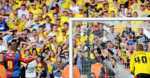 On the spot: Phillips scored a Play-Off Final penalty at Wembley