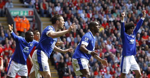 Sylvain Distin's goal is disallowed