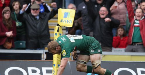 Tom Croft try Leicester Tigers Aviva Premiership Tom Croft try Leicester Tigers Aviva Premiership