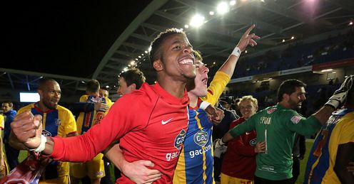 Palace: celebrated play-off semi-final success over rivals Brighton last season