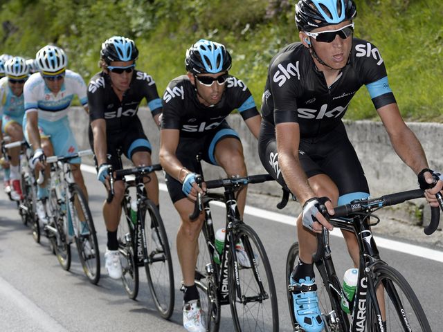 Team Sky were prominent at the front on stage 10 of the Giro d'Italia