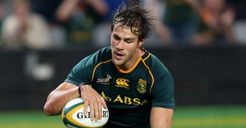JJ Engelbrecht scoring for the Springboks JJ Engelbrecht scoring for the Springboks