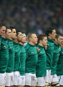 Ireland standing for anthem in Six Nations Ireland standing for anthem in Six Nations