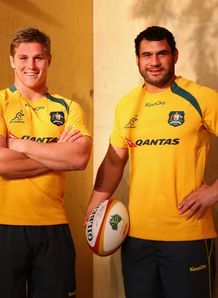 Michael Hooper standing alongside George Smith Michael Hooper standing alongside George Smith