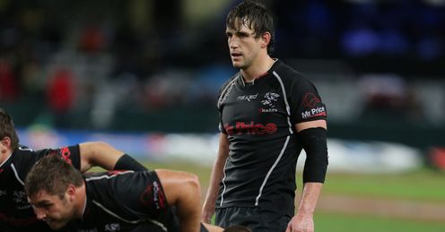 Sharks captain Keegan Daniel at the back of a scrum Sharks captain Keegan Daniel at the back of a scrum