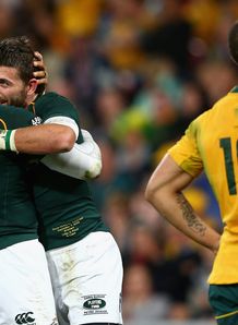 Willie le Roux celebrates try for Springboks Willie le Roux celebrates try for Springboks