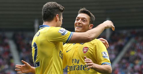 Ozil: Impressed on his Arsenal debut, setting up Giroud for the opener