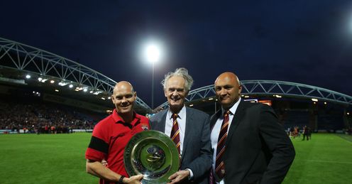 RUGBY LEAGUE SUPER LEAGUE JOHN SMITH'S STADIUM Kieron Purtill Paul Anderson Ken Davey Huddersfield Giants League Leaders' Shield RUGBY LEAGUE SUPER LEAGUE JOHN SMITH'S STADIUM Kieron Purtill Paul Anderson Ken Davey Huddersfield Giants League Leaders' Shield