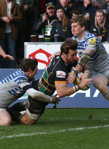 Ben Foden scoring for Northampton Saints Ben Foden scoring for Northampton Saints