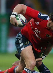 Munster centre James Downey on a run Munster centre James Downey on a run