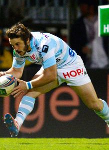 Racing Metro winger Marc Andreu scores a try Heineken Cup Racing Metro winger Marc Andreu scores a try Heineken Cup