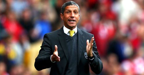 Hughton: his Norwich side must respond from maulings in Manchester