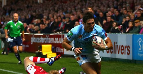 James Hook scores PErpignan v Gloucester hec James Hook scores PErpignan v Gloucester hec