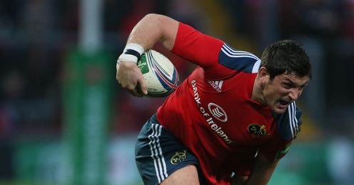 Munster centre James Downey on a run Munster centre James Downey on a run