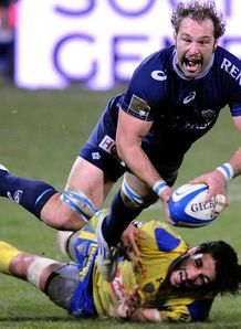 Castres Antonie Claassen top is tackled by Clermont Castres Antonie Claassen top is tackled by Clermont