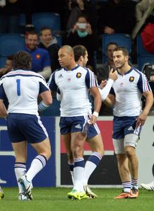 Gael Fickou and Sofiane Guitoune facing camera for France Gael Fickou and Sofiane Guitoune facing camera for France