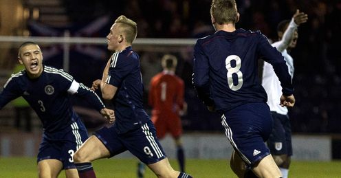 Miller: Bags the crucial goal in Scotland U16s' win over England