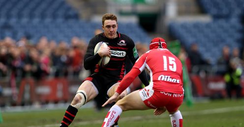 Dougie Fife of Edinburgh vies with Rob Cook of Gloucester Dougie Fife of Edinburgh vies with Rob Cook of Gloucester