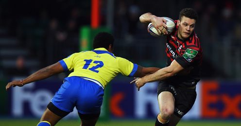 Duncan Taylor stepping for Saracens Duncan Taylor stepping for Saracens