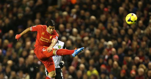 Luis Suarez has netted 11 goals in four games against Norwich and is 9/4 to score the first goal on Sunday