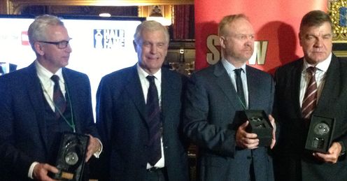 Recognition: Alan Pardew, Sir Trevor Brooking, Alex McLeish and Sam Allardyce