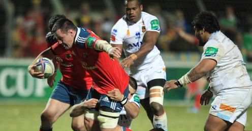 James Coughlan Munster Perpignan Stade Aime Giral Heineken Cup Dan Leo James Coughlan Munster Perpignan Stade Aime Giral Heineken Cup Dan Leo