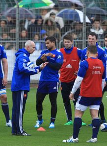 France assistant coach Patrice Lagisquet L talks to his players France assistant coach Patrice Lagisquet L talks to his players