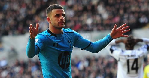 Walker: set to make his 100th Premier League appearance for Tottenham