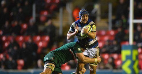 Leroy Houston of Bath is tackled by Sebastian de Chaves Leroy Houston of Bath is tackled by Sebastian de Chaves
