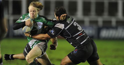 Newcastle Falcon s Joel Hodgson left is tackled 2014 Newcastle Falcon s Joel Hodgson left is tackled 2014