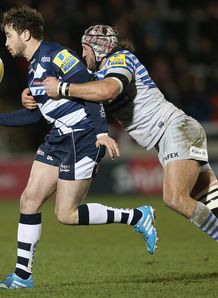 Danny Cipriani of Sale attempts to move away from Jacques Burger of Saracens 2014 Danny Cipriani of Sale attempts to move away from Jacques Burger of Saracens 2014