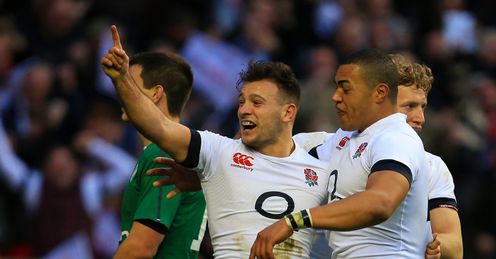 Care celebrates his try against Ireland