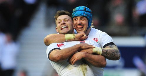 England scrum half Danny Care L celebrates with England wing Jack Nowell R England scrum half Danny Care L celebrates with England wing Jack Nowell R