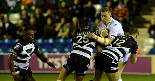 Widnes v Huddersfield Craig Kopczak is tackled by Alex Gerrard and Danny Tickle Widnes v Huddersfield Craig Kopczak is tackled by Alex Gerrard and Danny Tickle