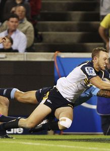 Jesse Mogg of the Brumbies scores a try v Waratahs 2014 Jesse Mogg of the Brumbies scores a try v Waratahs 2014