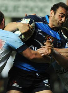 Montpellier s Mamuka Gorgodze C is tackled by Bayonne Montpellier s Mamuka Gorgodze C is tackled by Bayonne