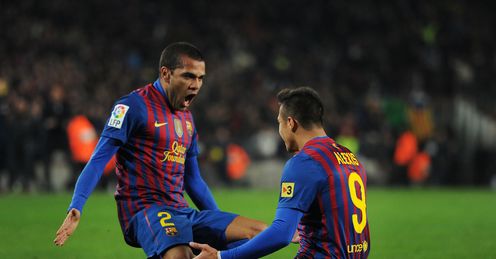 Guillem says Dani Alves (L) and Alexis Sanchez may leave the Camp Nou at the end of the season