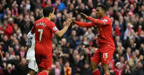 Luis Suarez will be England's foe at the World Cup but he has helped Daniel Sturridge grow