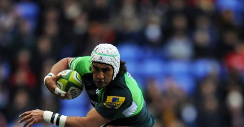 Blair Cowan of London Irish is tackled by Dave Attwood of Bath Blair Cowan of London Irish is tackled by Dave Attwood of Bath