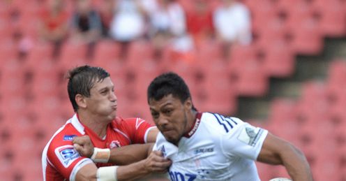 George Moala of Blues attacks during the Super Rugby George Moala of Blues attacks during the Super Rugby