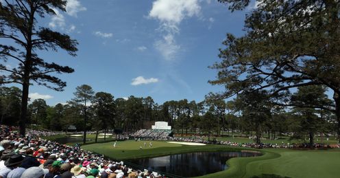 A general view of the par five 15th hole at Augusta National