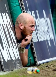 An injured Matt Garvey watching Bath An injured Matt Garvey watching Bath