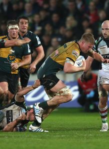 Northampton Saints lock James Craig carrying against Harlequins Northampton Saints lock James Craig carrying against Harlequins