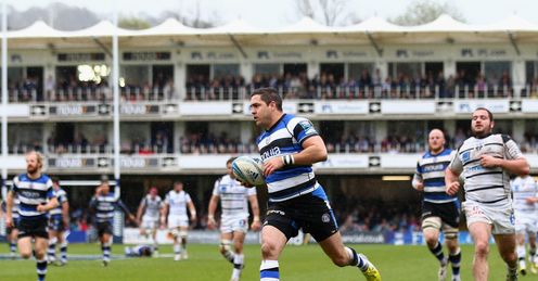 Horacio Agulla of Bath scores his third try Horacio Agulla of Bath scores his third try