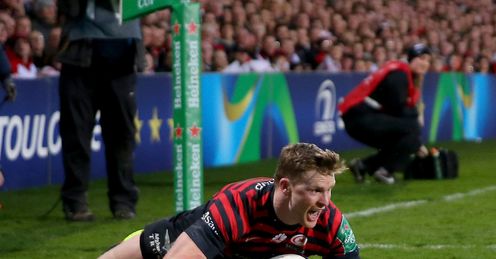 Saracens wing Chris Ashton after scoring his second try in Heineken Cup quarter final Saracens wing Chris Ashton after scoring his second try in Heineken Cup quarter final