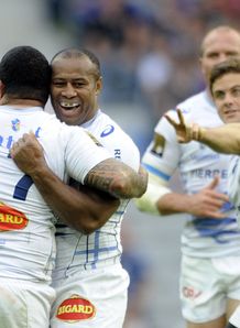 Castres s Seremala Bai C celebrates after drop v Montpellier top 14 semi final Castres s Seremala Bai C celebrates after drop v Montpellier top 14 semi final