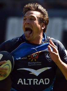 Montpellier s fly half Francois Trinh Duc grimaces Montpellier s fly half Francois Trinh Duc grimaces